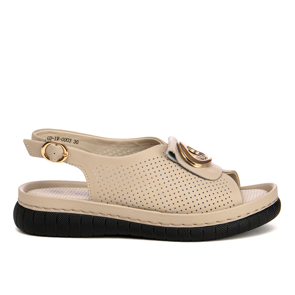 Дамски сандали от естесвена кожа - комфортен избор за топло време с мека вътрешност и приятен външен вид XW0003 beige