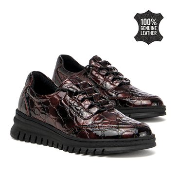 Дамски обувки от естествена кожа - стилни с практична подметка и комфортна височина за удобно ходене с красив завършен вид и съвременно излъчване DP8102 BG CR