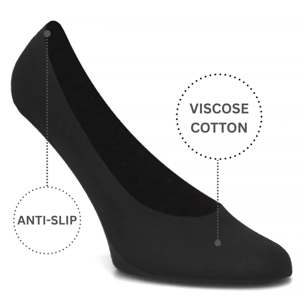 Дамски чорапи Filippo с силикон против хлъзгане, комплект от 3 чифта SD-IN01 BK