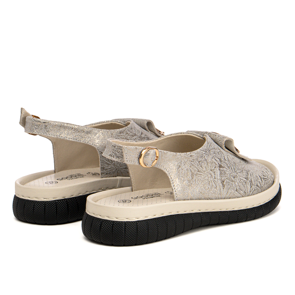 Дамски сандали от естесвена кожа - комфортен избор за топло време с мека вътрешност и приятен външен вид XW0003-1 gold