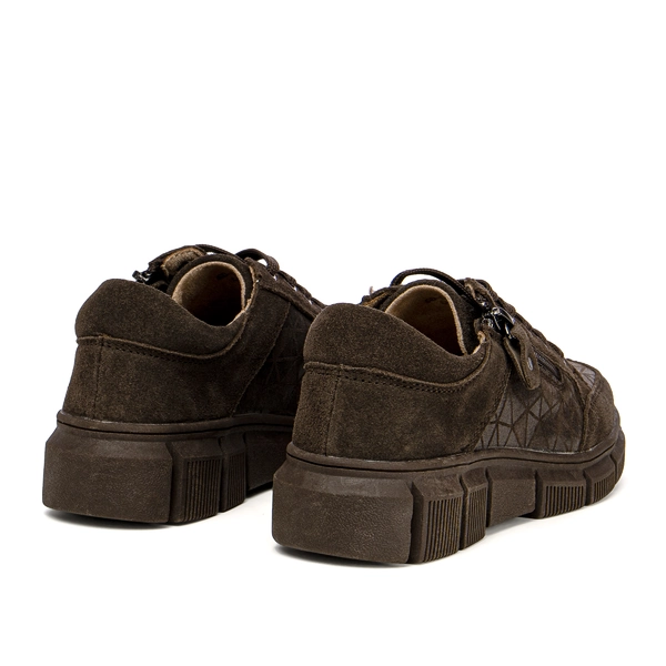 Дамски обувки от естествена кожа - удобни и олекотени за ежедневно носене с приятна визия и комфорт при продължително ходене LX1221 coffee