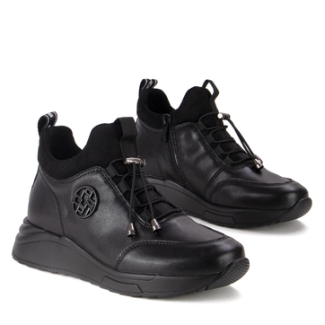 Дамски боти от естествена кожа – изразителна визия с удобна форма и премиум усещане при всяко носене DBT7168 black